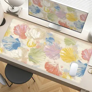 Colorful Seashells Desk Mat Gaming Mouse Pad XXL Extended Mouse Pad for Laptop Large Mouse Pad for Desk with Non - Slip Rubber Base Stitched Edges Surface for PC Gamers Office Workers & Home Use