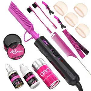 hot comb set,Wig Installation Kit,hot comb,WigGlue and Remover,Hair Wax Stick,Edge Control Gel,HD wig cap,Lace Melting Band,Hair Edge Brush,Rat Tail Comb,Salon Styling Clips