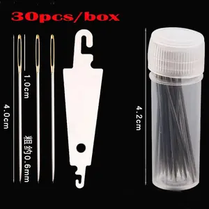 30pcs/box Embroidery Needles 3.4cm-4cm Threading Aid Stainless Steel Needle for Sewing Household DIY Craft Cross Stitch Tool
