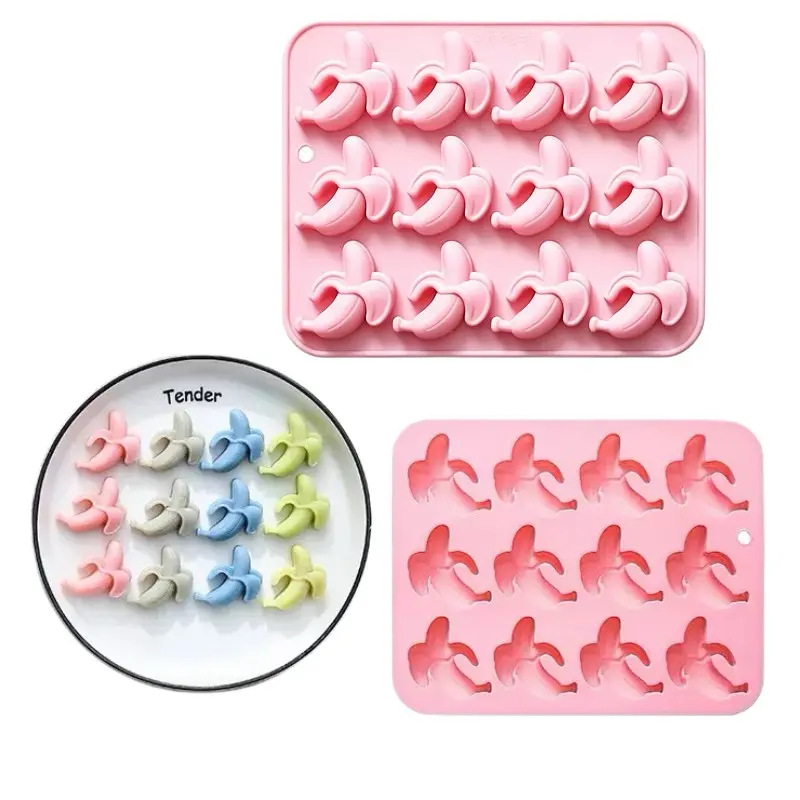 Banana Mold, Chocolate Mousse Food Grade Silicone Mold, Easy Release Baking Mold, Ice Cube Mold, Jelly Mold, Creative Soap Making Tool, Silicone Baking Molds, Molds For Baking