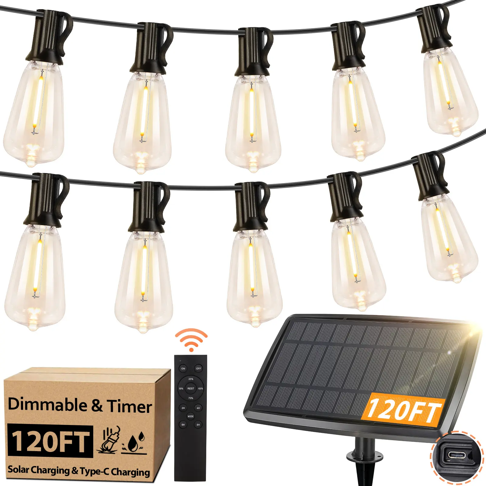 Solar Power-120FT-30Bulbs