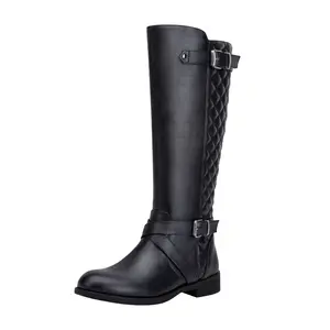 Women's 950 Knee High Riding Tall Boots, Comfortable with Metal Buckle and Zipper Boots with Wide Calf Wide Foot Black Plus+ Wide Calved Knee High Boots