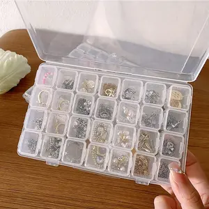 Transparent Plastic Box Set for Jewelry & Accessories, Art Handicrafts, Nail Crystal Storage, Beads, Seeds, Bedroom Use, Jewelry Storage Unit