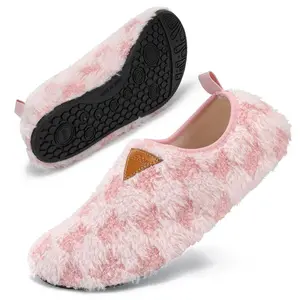 House Slippers for Women Men Indoor Barefoot Slippers Socks Furry Slip on House Shoes Cozy Comfy for Home Bedroom Travel Yoga