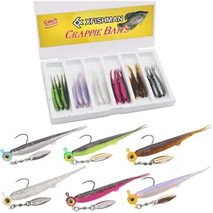Crappie Baits Plastics Jig Heads Kit Shad Minnow Fishing Lures for Crappie Panfish Bluegill 40 & 135 Piece Kit