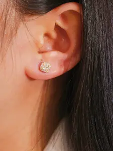 Elegant Square Starry Zircon Stud Earrings Jewelry, Brass Material, Simple Style, Perfect for Daily Wear, Party, All Seasons, Women's Fashion Gift