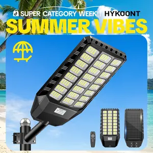 HYKOONT TW Matrix Series Solar Outdoor Lights, IP66 Waterproof Dusk-to-Dawn Street Lights with Motion Sensor & Remote Control for Parking Lots, Patio