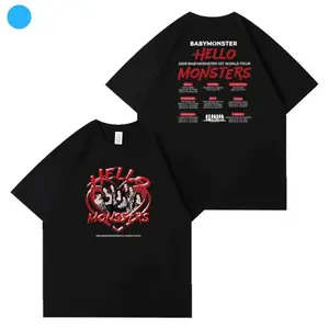 BABYMONSTER Concert Hello Monsters T-shirt Kpop Fashion Men Women Summer Cotton T Shirt AHYEON RAMI RORA ASA RUKA Fans Top  L629 IM3