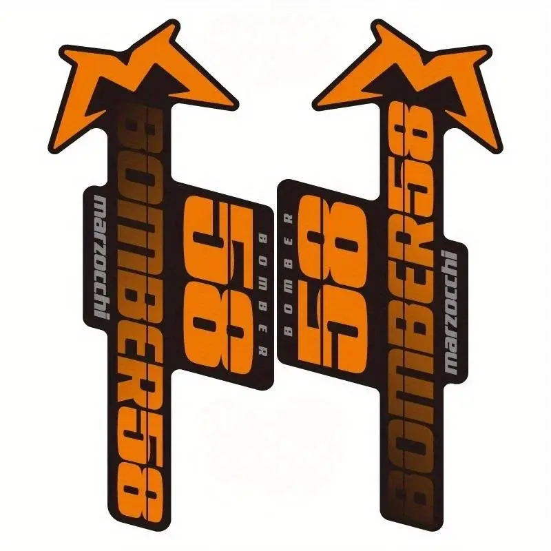 2D flat sticker 2PCS/SHEET 2018 new Mazuqi bomber 58 front fork sticker, mountain bike downhill DH bicycle personalized