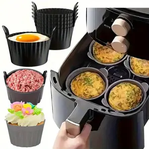 2/4pcs Air Fryer Baking Cups, Silicone Baking Pan, Muffin Cup Baking Cake Mold, Egg Tart Mold, Kitchen Accessories, Baking Tools, DIY Supplies