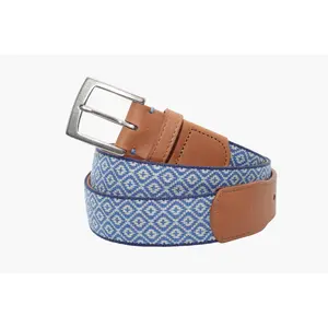 Carmel-by-the-Sea Woven Belt - Stone/Admiral Blue/Navy