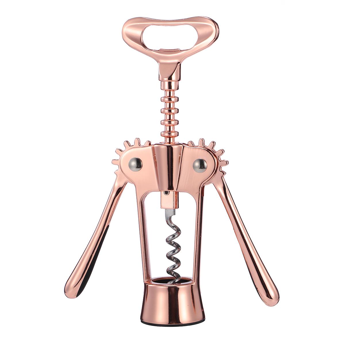 Wing Corkscrew Bottle Opener Godmorn Rose Gold Beer Opener with Wine Pourer, All-in-one Stainless Steel Winged Corkscrew Used in Kitchen Chateau Restaurant Bars