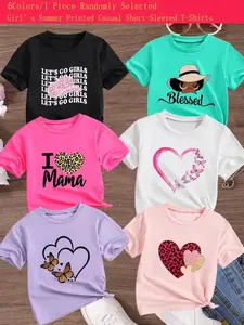 Randomly send 1pc from 6 Colors, 【Summer T-shirts-Daily and Festive Party Knitted Tops-Comfortable Round Neck T-shirts-Birthday or School Uniforms-Professional Shirts, Fun Pattern T-shirts, Outdoor Styles】