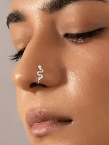 Snake U-Shaped Nose Ring Earring, Unisex, Low Allergy Stainless Steel Body Jewelry, Casual Style, Plain Pattern