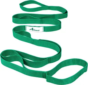 Stretching Strap Yoga Straps for Physical Therapy, 10 Loops Non-Elastic Stretch Band for Pilates, Flexibility, Exercise and Gymnastics
