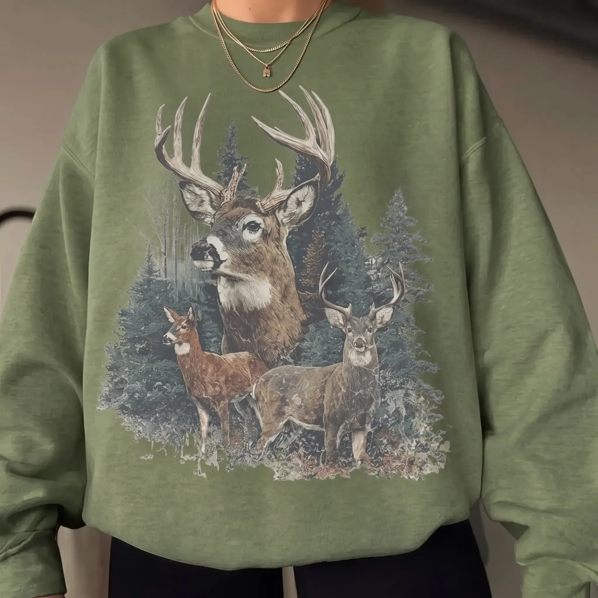 Midwest Sweatshirt, Vintage Deer Sweater, Hunting Season Gift, Old Money Preppy Sweatshirt, Hunting Lover Crewneck Gift