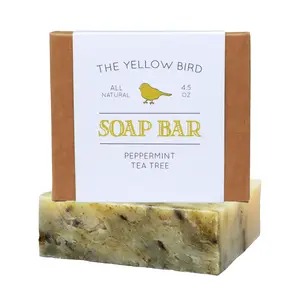 Peppermint & Tea Tree Soap Bar - Body Care Cleanser with Natural Essential Oils