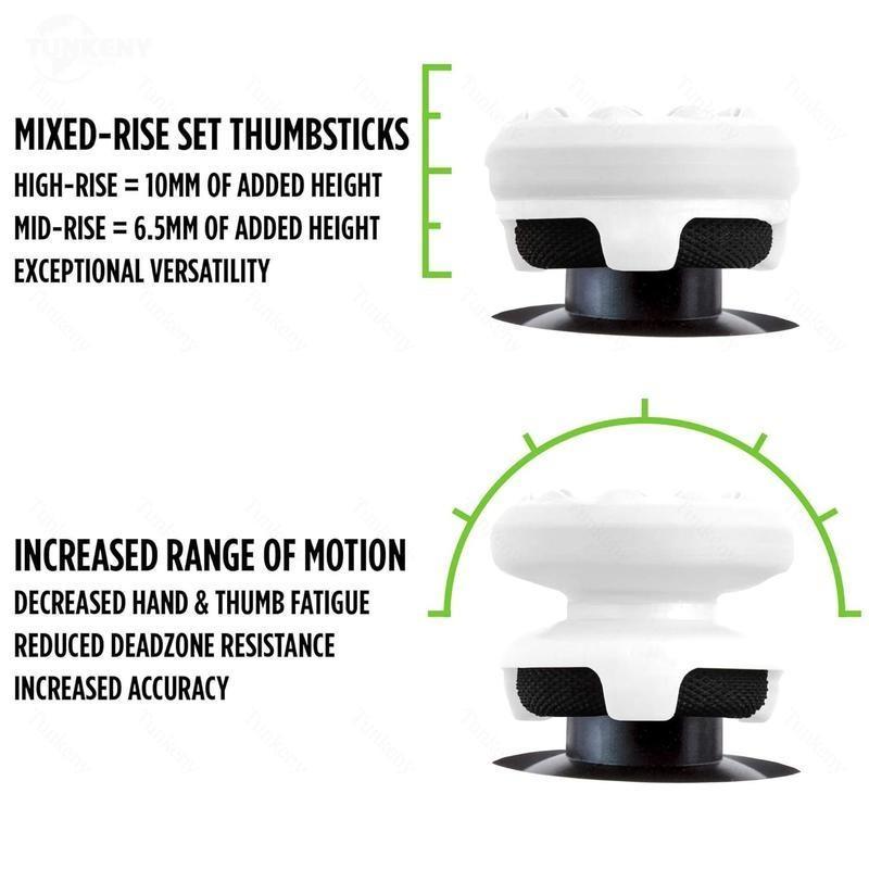 Gaming Grips with Thumbsticks, Thumbsticks Grips for PS4/PS5, XBOX, Professional Thumb Grips Joystick Cap Analog Stick Cover,Thumbsticks - 1 High-Rise & 1 Mid-Rise PS5/4