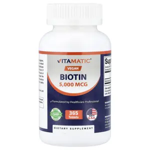Vitamatic Vegan Biotin, 5,000 mcg, 365 Tablets