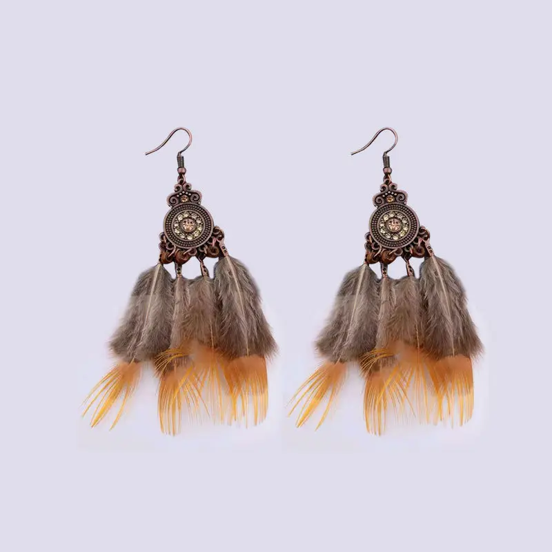S3831 Diamond studded Chicken Feather Ea