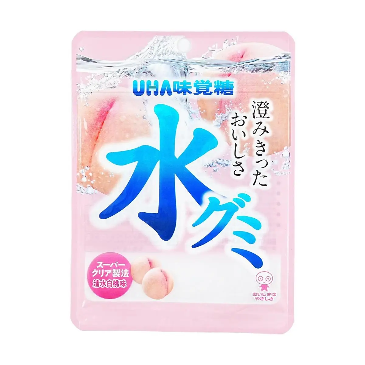 UHA Mikakuto Water Series Clear Drop Gummy - Refreshing Shimizu White Peach Flavor, 40g - Authentic Japanese Candy