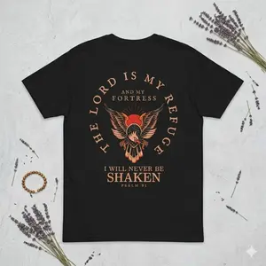 Psalm 91 Mens Christian 2026 T-Shirt, Men's Tee, Unisex Shirt, Religious Holiday Top, Scripture Tee, Resurrection Sunday Shirt, Full Size, Full Color Classic Cotton Casual Tshirt Soft Stylish