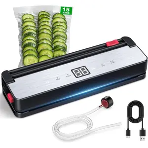 Portable Vacuum Sealer for  Storage: 75kPa Suction Vacuum Sealer Machine - 4000mAh Rechargeable  for  Kitchens Apartments RVs & Travel - Dry & Moist  Modes, Built-in
