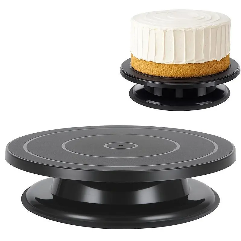 1pc 11in Sturdy Solid Spinning Turntable - 360° Rotating Cake Decorating Stand with Non-Slip Base, Smooth Surface, Heavy-Duty for Baking, Cupcake Display, Clay Sculpture, 11 Inch