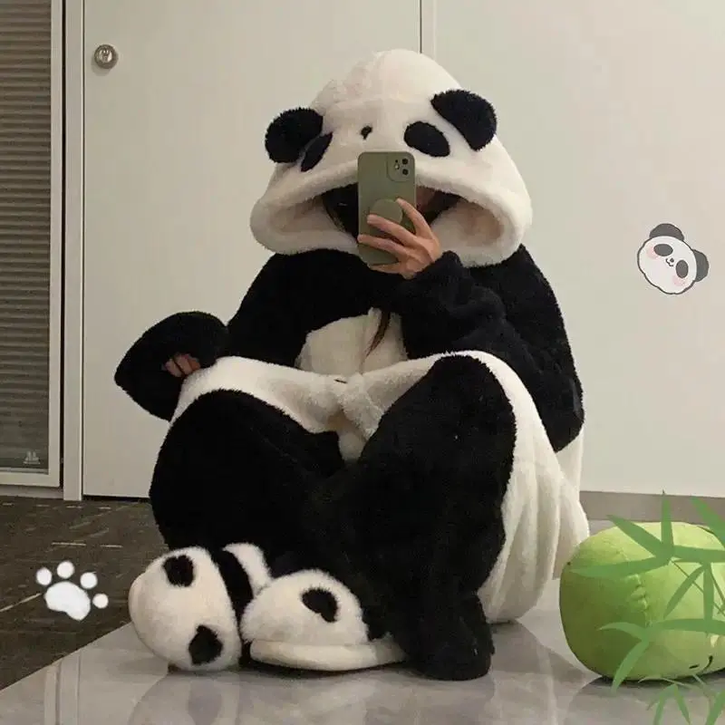 Pajama Kigurumi Cosplay Party Costume Loungewear Cartoon Panda Long ...