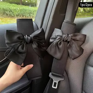 Cute Bow Seatbelt Covers Set, 2-Piece Car Safety Belt Pads, Adorable Design, Essential Vehicle Interior Accessory, Perfect Gift Idea