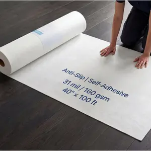 40" x 100' Temporary Floor Protection Roll, Self-Adhesive Hardwood Floor Covering & Plastic Drop Cloth for Tile, Heavy Duty Carpet Protection Film for Painting, Renovation and Construction (333 sq ft)
