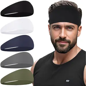 Moisture Wicking Stretch Headband and Wide Brim Bucket Cap for Men's and Women's Winter Outdoor Sports, Running, Cycling, Basketball, Yoga, Football
