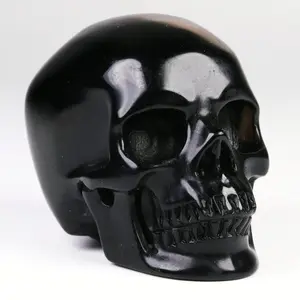 2.0 " Black Obsidian Carved Crystal Skull,Super Realistic, Crystal Healing