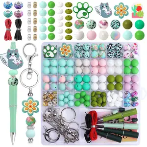 146 Silicone Beads for Keychains & Bracelets, 12mm & 15mm Sizes, Jewelry Making Kit, DIY Craft Supplies, Decorative Jewelry Making Materials