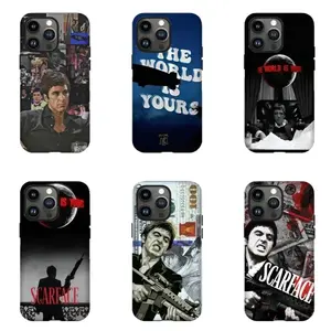 S-c-arface Tony Montana Tough Phone Case, The World Is Yours Design Compatible with iPhone X, 11, 12, 13, 14, 15, 16, 17 & Samsung