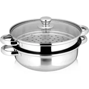 2 Piece Stainless Steel Stack and Steam Pot Set  With Lid