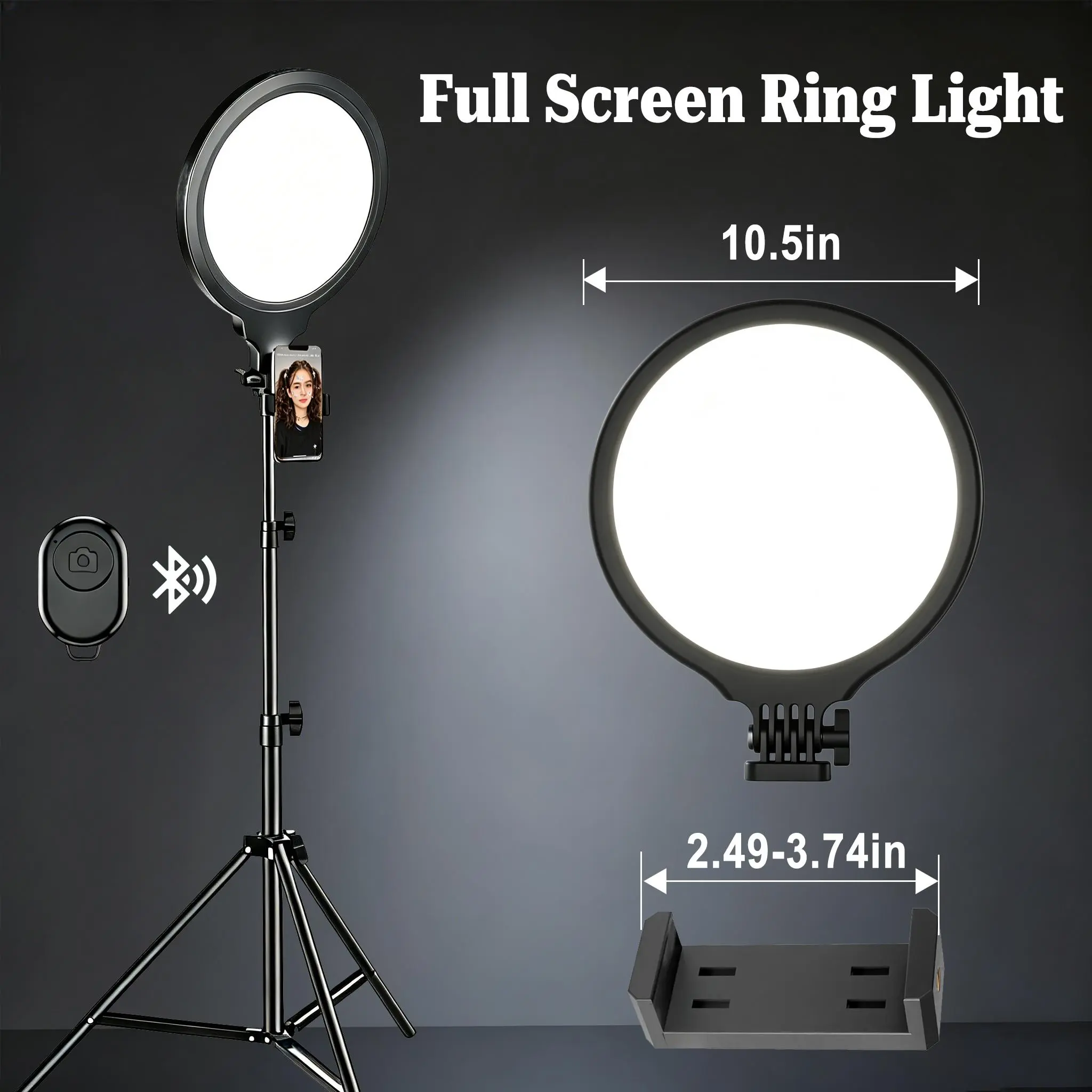10.5" Ring Light with 69" Tripod Stand, Phone Holder & Remote – Dimmable LED Circle Light for Live Streaming, Makeup, YouTube, TikTok, Selfie Photography