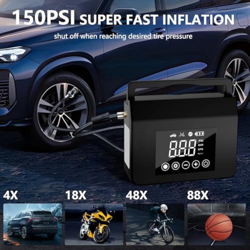 【Hieha】2026 Winter Savior – 4000A Car Jump Starter & Jump Starter with 150PSI Tire Inflator, 15000mAh Power Bank & LED Light, Reliable in -20°F, Compatible with Most Cars, Trucks (ALL Gas/8.0L Diesel), Automotive Convenience for Winter Driving