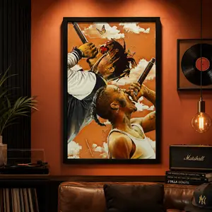 Juice 999 Xxxtentacion Art Print Poster, WRLD 999 Wall Art, Lucid Room Home Print, Rap 999 Music Lover Gift, Hip Hop Xmas Gift, Album Cover Poster decor ornament Decoration Artistic Photo Frame-Style,Canvas Poster Wall Decor, Room Decorations