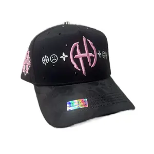 Hat Jr H Black Pink Crystals