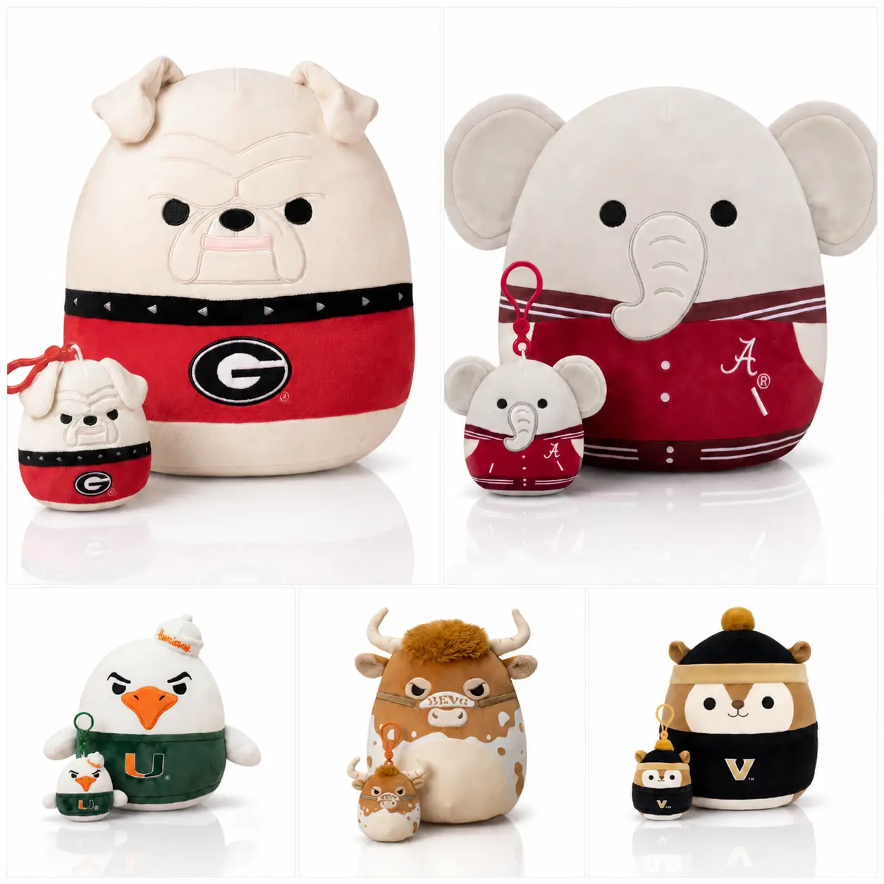 Squish My School Squishmallows College Mascot Plush Bundle - 12-Inch Plush & 3.5-Inch Clip Squish My School Squishmallows College Mascot Plush Bundle - 12-Inch Plush & 3.5-Inch Clip