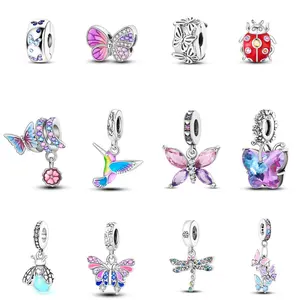 MULA Insects and Birds Collection 925 Silver Beads and Pendants, Butterfly, Firefly Varieties for DIY Jewelry Creations - Great Jewelry Gifts for Women, Girls, Fits All Pandora Bracelets and Necklaces, Great Jewelry Gifts for Women, Girls