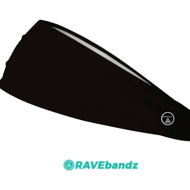 RAVEbandz The Pro Solid Black Wide No Slip Headband, Sweat Wicking Workout Headband for Women & Men, Elastic Athletic Hair Band for Running, Gym, Fitness, Yoga & Training