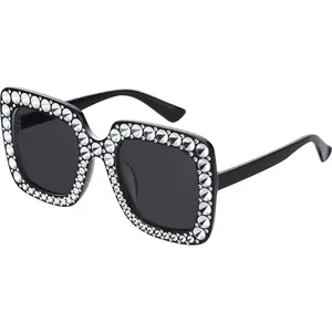 1 Pcs Retro Disco Sunglasses Women Rhinestone Bling Glasses Girl Oversize Glitter Sunglasses 70s Disco Accessories