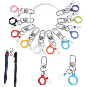 10 count  Pen Holder With Lobster Clasp for Lanyard, Clip on Pens, Converter, Retractable for , Badge Reel Accessories (Pen Not Included)
