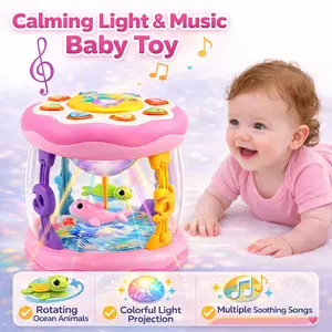 Baby Toys 6 to 12 Months - Musical Projector Rotating Light Up Toys, Tummy Time for Infant 12-18 Months, Learning Toy for Toddler 1 2 3 Years Old, Birthday Gifts for Boys Girls 0-3-6-9-12-18 Month