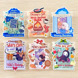 Anime Sticker Bundle | Ghibli Inspired Stickers | Anime Stickers | Laminated Glossy Vinyl Stickers | All 6 Stickers
