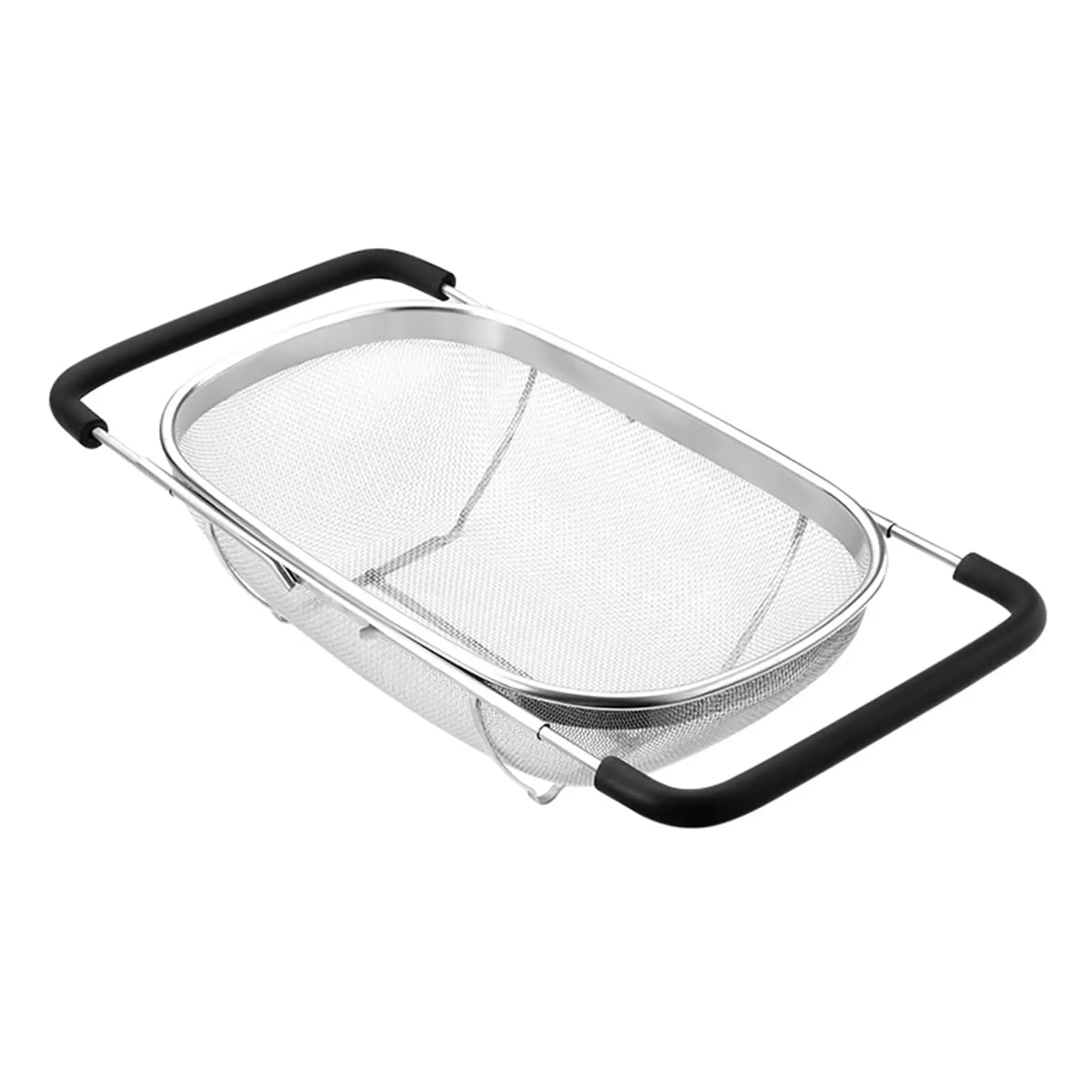 Fine Mesh Colander Over The Sink 6 Quart Stainless Steel Strainer Basket