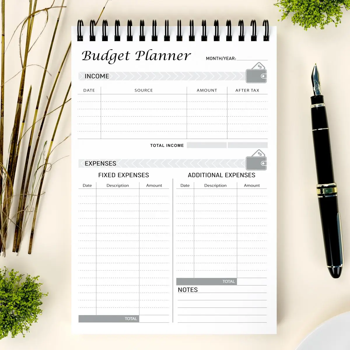 Monthly Budget Notebook, 1 Count Portable Spiral Monthly Budget Planner, Monthly Bill Planner Notpad, Journaling Supplies, Students Stationery, Office