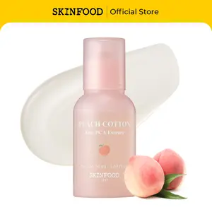 [SKINFOOD Official] Peach Cotton Zinc PCA Essence | Korean Skin Care Makeup Prep Hybrid Face Serum Primer, Blurring Matte, Sebum & Oil Control, Hydrating Primer for Sensitive, Oily Skin, 1.69 fl. oz.